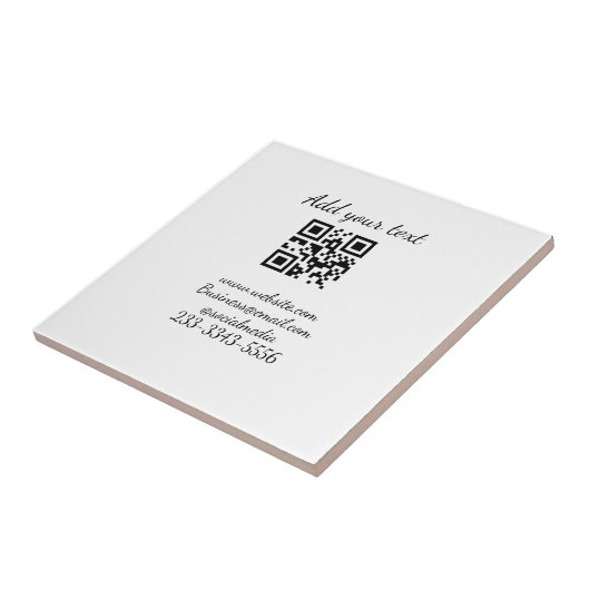 Carreau code QR personnalisé simple ajouter votre nom text (Côté)