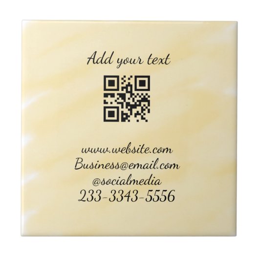 Carreau code QR personnalisé simple ajouter votre nom text (Devant)