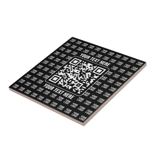 Carreau Code QR promotionnel (modifiable) plus motif de lo (Côté)