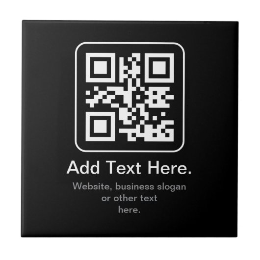 Carreau Code QR scannable moderne | Noir Blanc & Gris (Devant)