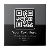 Carreau Code QR scannable moderne | Noir Gris & Blanc (Devant)
