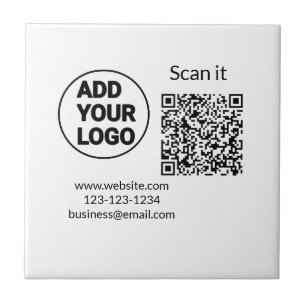 Carreau Code QR simple minimaliste ajouter un logo scanner