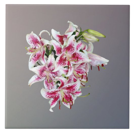 Carreau Coeur Avec Stargazer Lys (Devant)