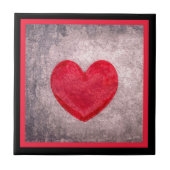 Carreau Coeur chaulé en noir et rouge (Devant)