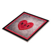 Carreau Coeur chaulé en noir et rouge monogramme (Côté)