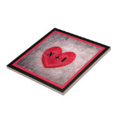 Carreau Coeur chaulé en noir et rouge monogramme (Côté)