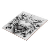 Carreau Coeur classique + chaîne (Côté)