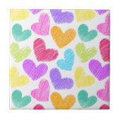 Carreau Coeur coloré mignon Pastel Valentine Love Motif (Devant)