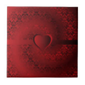 Carreau Coeur damassé rouge (Devant)
