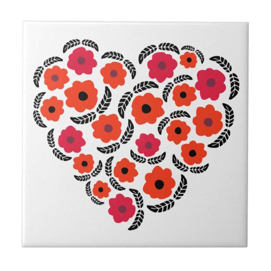 Carreau Cœur de fleur orange abricot (Devant)