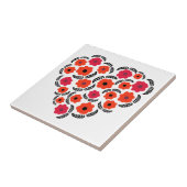 Carreau Cœur de fleur orange abricot (Côté)
