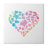 Carreau Coeur des Etats-Unis d'aquarelle (Devant)