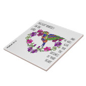 Carreau Coeur et colibri, w verset du psaume 37:4 (Côté)