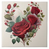 Carreau Cœur et Roses Rouges (Devant)