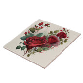 Carreau Cœur et Roses Rouges (Côté)