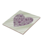 Carreau cœur fleuri violet (Côté)