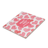 Carreau Coeur mignon rouge griffé Saint Valentin Monogramm (Côté)