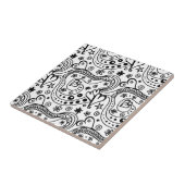 Carreau Coeur noir et blanc Abstrait (Côté)