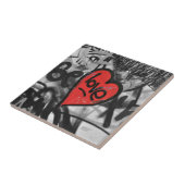 Carreau coeur peint par rouge (Côté)