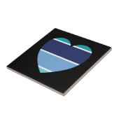 Carreau Coeur rayé bleu (Côté)