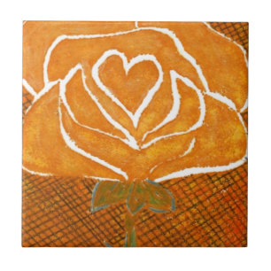 Carreau "Coeur Rose #3" Cuisine Jardin Carrelage en cérami