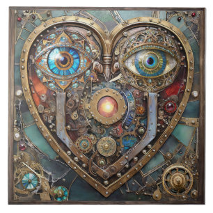 Carreau Coeur Steampunk Fantaisiste Je Te Vois Je T'Aime