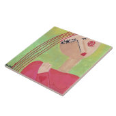 Carreau Coeur sur son manteau Art Abstrait (Côté)