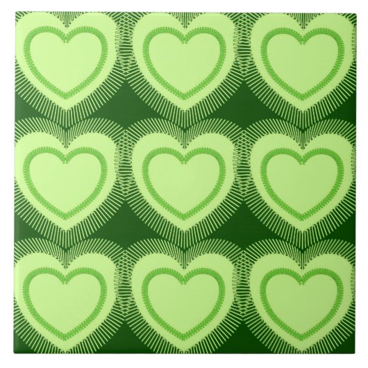 Carreau Coeurs Abstraits modernes - Vert citron vert (Devant)