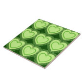 Carreau Coeurs Abstraits modernes - Vert citron vert (Côté)