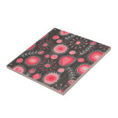 Carreau Coeurs blancs et gris et fleurs florales (Côté)