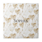 Carreau Coeurs Boho de crème Brown (Devant)