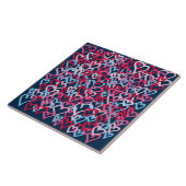 Carreau Coeurs colorés - Style Graffiti (Côté)