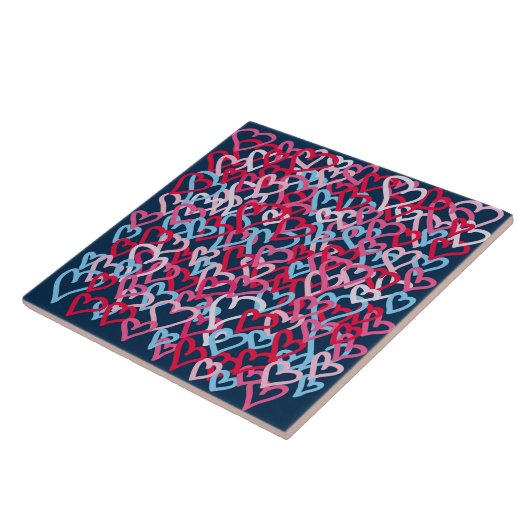 Carreau Coeurs colorés - Style Graffiti (Côté)