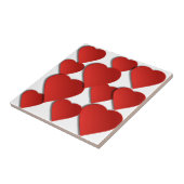 Carreau Coeurs d'amour rouges (Côté)