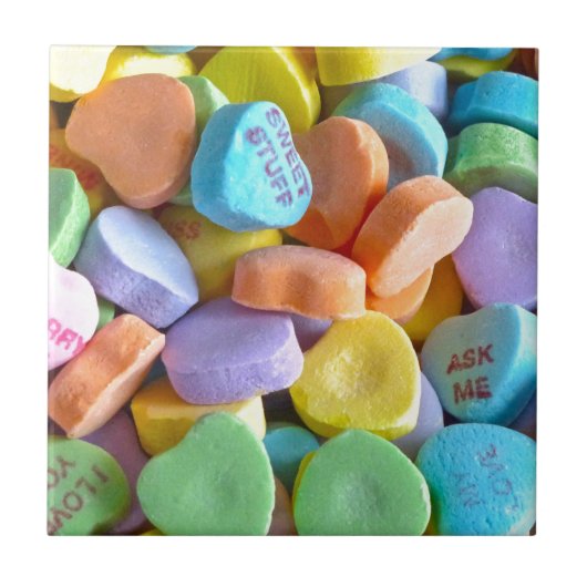 Carreau Coeurs de bonbons colorés (Devant)