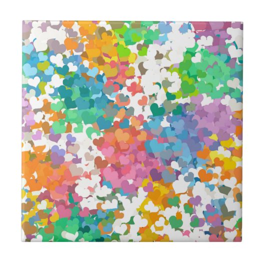 Carreau Cœurs de Confettis Pastels (Devant)
