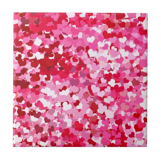 Carreau Cœurs de confettis roses (Devant)