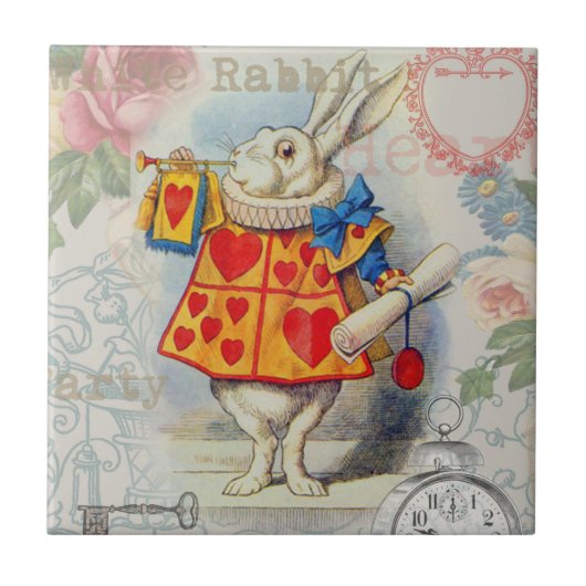 Carreau Cœurs de Lapin Blanc Alice Classique (Devant)