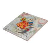 Carreau Cœurs de Lapin Blanc Alice Classique (Côté)