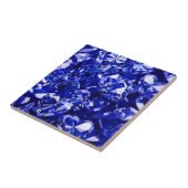 Carreau Coeurs Diamants en cristal bleu (Côté)