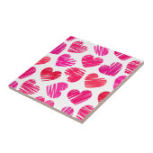 Carreau Coeurs dorés rouges et roses modernes Valentine (Côté)