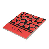 Carreau Coeurs doux tuile "texte" en noir (Côté)