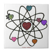 Carreau Coeurs Empreintes de léopard de Valentine atomique (Devant)