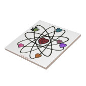 Carreau Coeurs Empreintes de léopard de Valentine atomique (Côté)