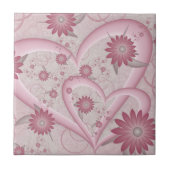 Carreau Coeurs et fleurs Abstraits roses Aimer l'art fract (Devant)