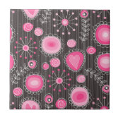 Carreau Coeurs et fleurs rose et bleu Whimsical (Devant)