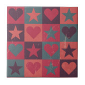 Carreau Coeurs et rose de profil sous convention (Devant)