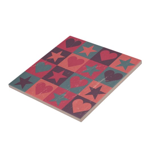 Carreau Coeurs et rose de profil sous convention (Côté)