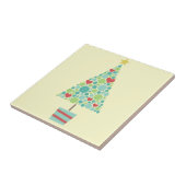 Carreau Coeurs mignons pastel moderne sapin de Noël (Côté)