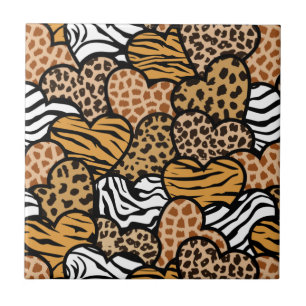 Carreau Coeurs motifs d'animaux amusants